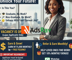 Job Vacancy in Lagos: ₦175,000 Monthly + Free Meals