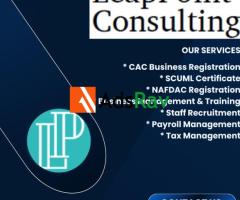 Contact us for CAC Business Registration, NAFDAC Registration, Tax Management etc