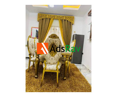 Elegant Marble Dining Set with Solid Chairs – Affordable Luxury