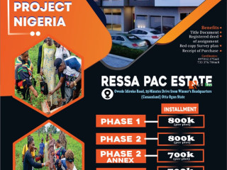 FOR ONLY 600K YOU CAN OWN A LAND AT RESSA PAC ESTATE, OGUN STATE - CALL 08030788713